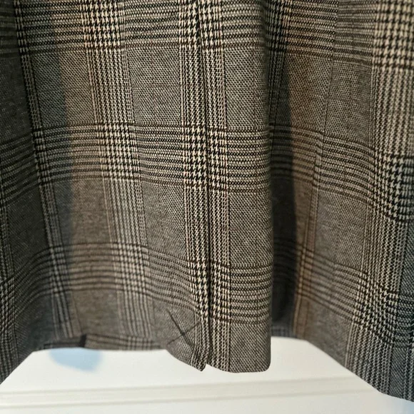 Glen Plaid Long Anthro Blazer - Grey/Cream/Black- XS- Boho Academia/Old World - Picture 10 of 11